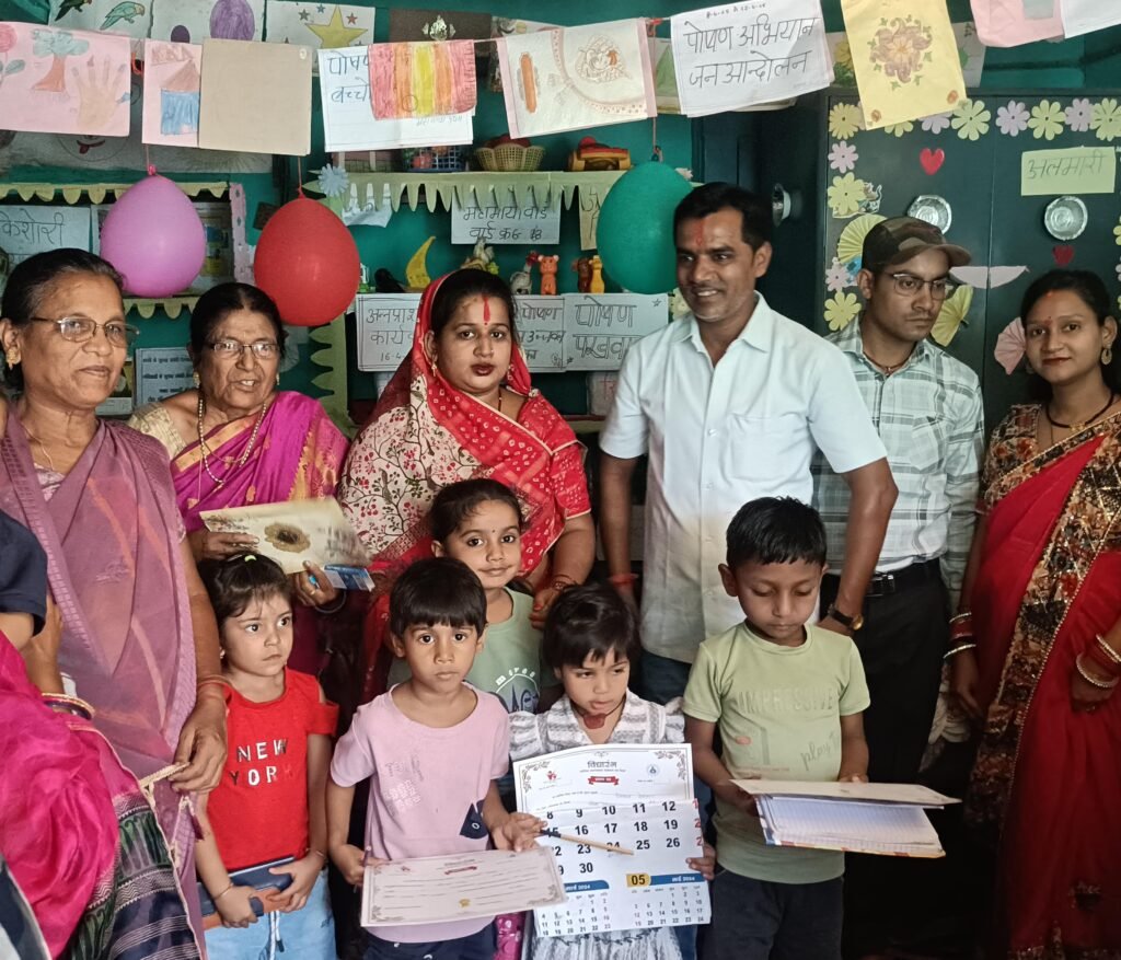 आंगन बाड़ी में हुआ अन्नप्राशन, गोद भराई एवं विद्या आरंभ कार्यक्रम का आयोजन…