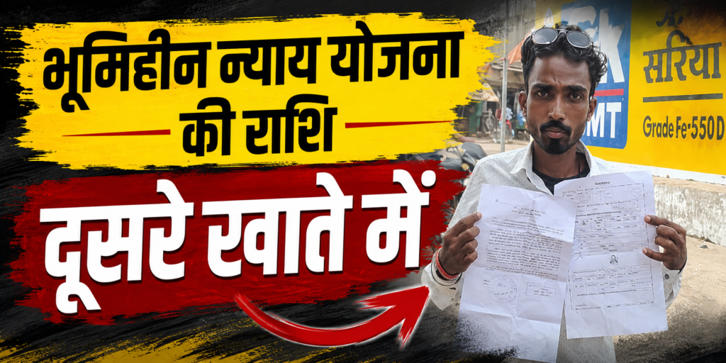 महासमुंद में भूमिहीन न्याय योजना खुद मांग रही न्याय! गरीबों की राशि दूसरे खातों में ट्रांसफर होने का आरोप, जांच के घेरे में जनपद कार्यालय