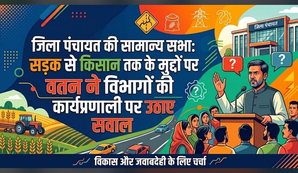 जिला पंचायत की सामान्य सभा-सड़क से किसान तक के मुद्दों पर वतन ने विभागों की कार्यप्रणाली पर उठाए सवाल