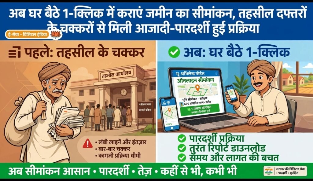 अब घर बैठे 01-क्लिक में कराएं जमीन का सीमांकन-तहसील दफ्तरों के चक्करों से मिली आजादी-पारदर्शी हुई प्रक्रिया