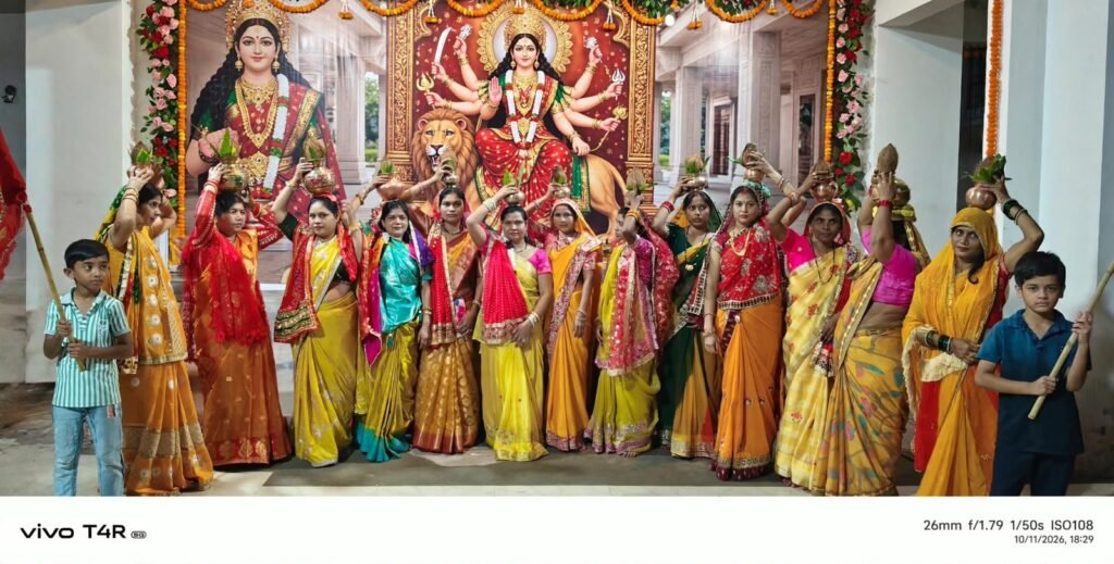शुभ कलश यात्रा के साथ हुआ माँ दुर्गा का भव्य स्वागत